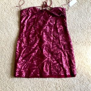 Strapless mini dress beaded